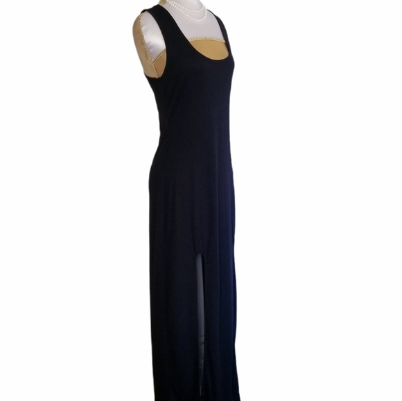 NEW Black Maxi Dress with Front Slits NWOT Size M - Picture 3 of 15